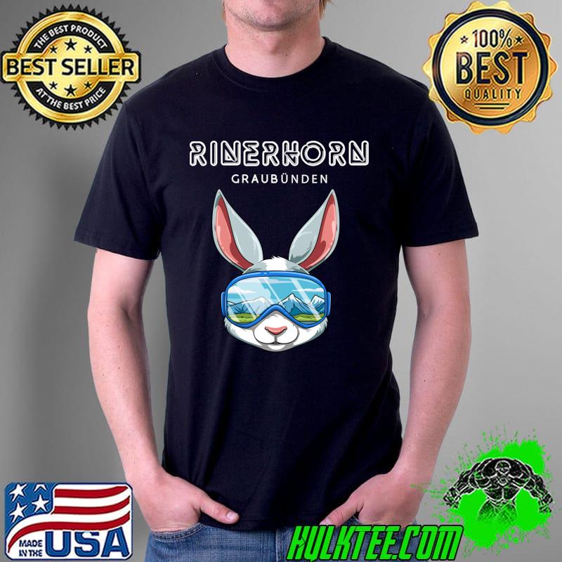 Awesome Rinerhorn Grisons Switzerland Retro Ski Bunny T-Shirt Unisex Awesome Rinerhorn Grisons Switzerland Retro Ski Bunny T-Shirt Unisex