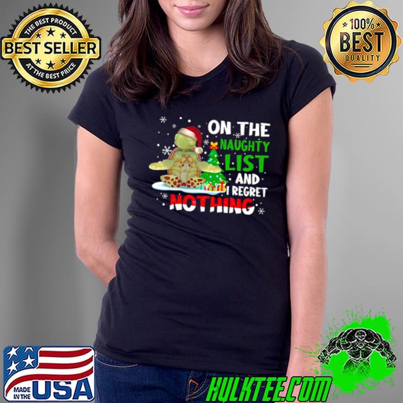 Awesome Turtles Yoga On The Naughty List And I Regret Nothing Shirt Ladies Tee Awesome Turtles Yoga On The Naughty List And I Regret Nothing Shirt Ladies Tee