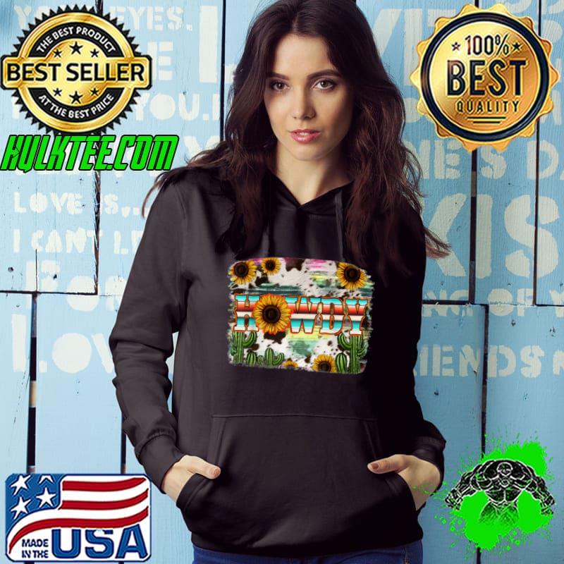Awesome Western Sunflower Serape Cactus Howdy Girl Cowgirl Rodeo Mom T Shirt