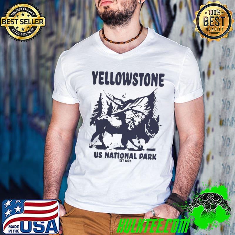 Awesome Wicked Yellowstone US National Park 1872 Bison Mountain Landscape Shirt