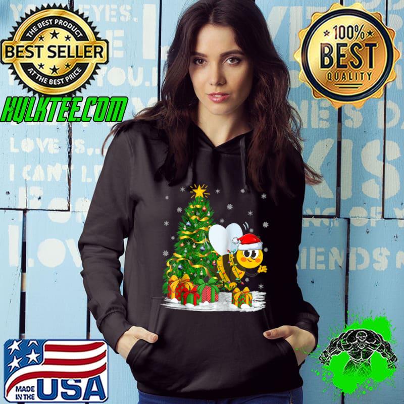 Bee Lover Family Matching Santa Hat Bee Christmas T-Shirt