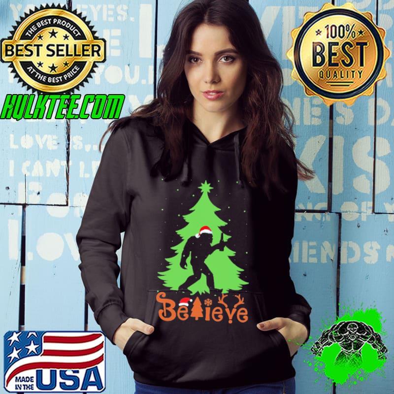 Believe Big Foot Christmas Tree Shirt