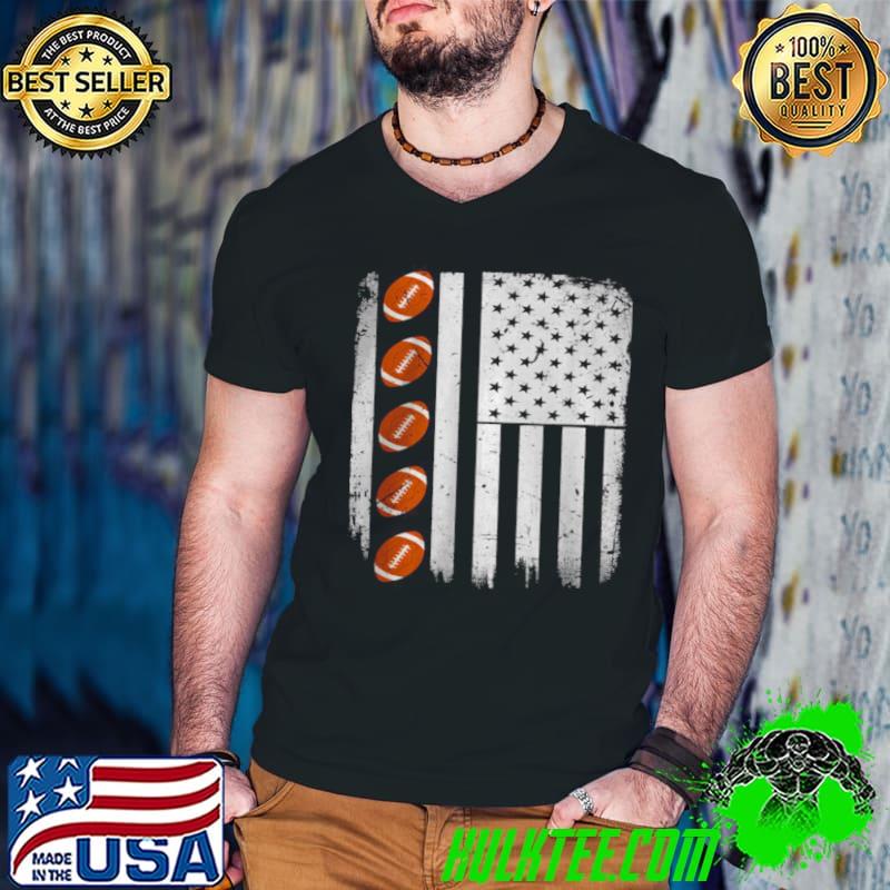 Best American Flag Football Team Retro Football Lover T Shirt