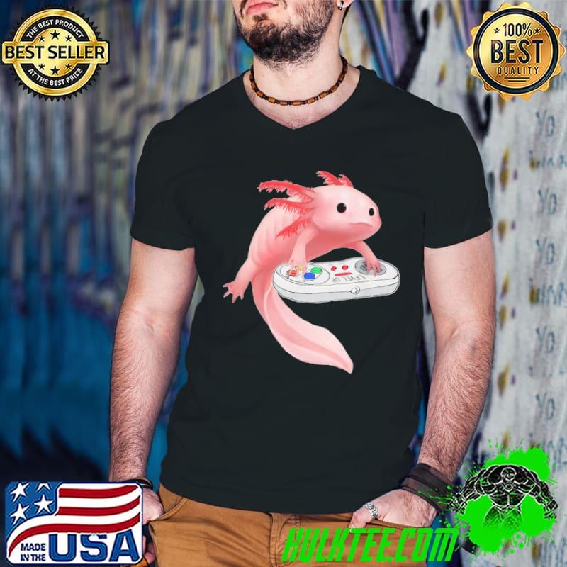 Best Axolotl Fish Playing Video Game Shirt Guys V Neck Best Axolotl Fish Playing Video Game Shirt Guys V Neck