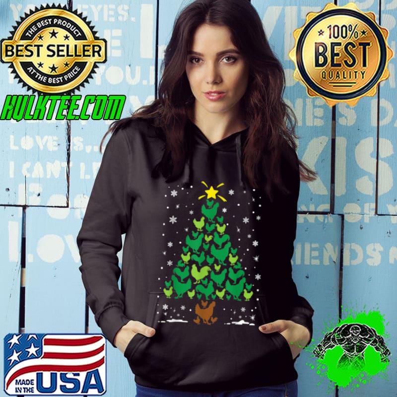 Best Chicken Hen Lovers Holiday Family Matching Christmas Tree T Shirt