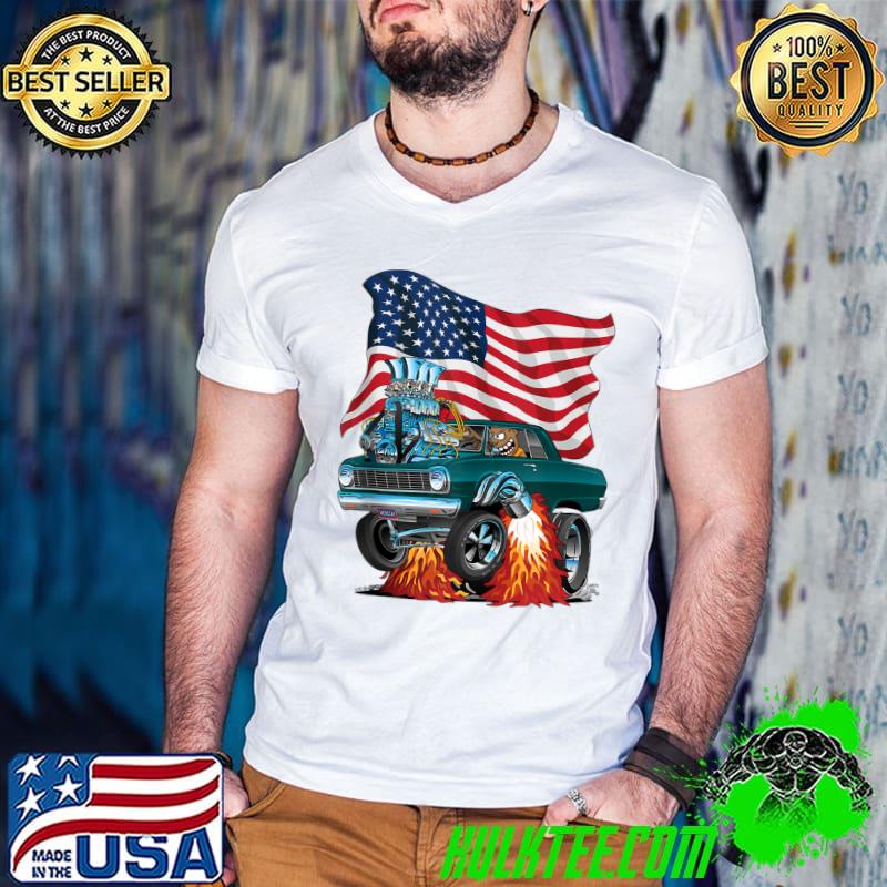 Best Classic Funny Sixties Muscle Car Dragster Hot Rod Cartoon T-Shirt Best Classic Funny Sixties Muscle Car Dragster Hot Rod Cartoon T-Shirt