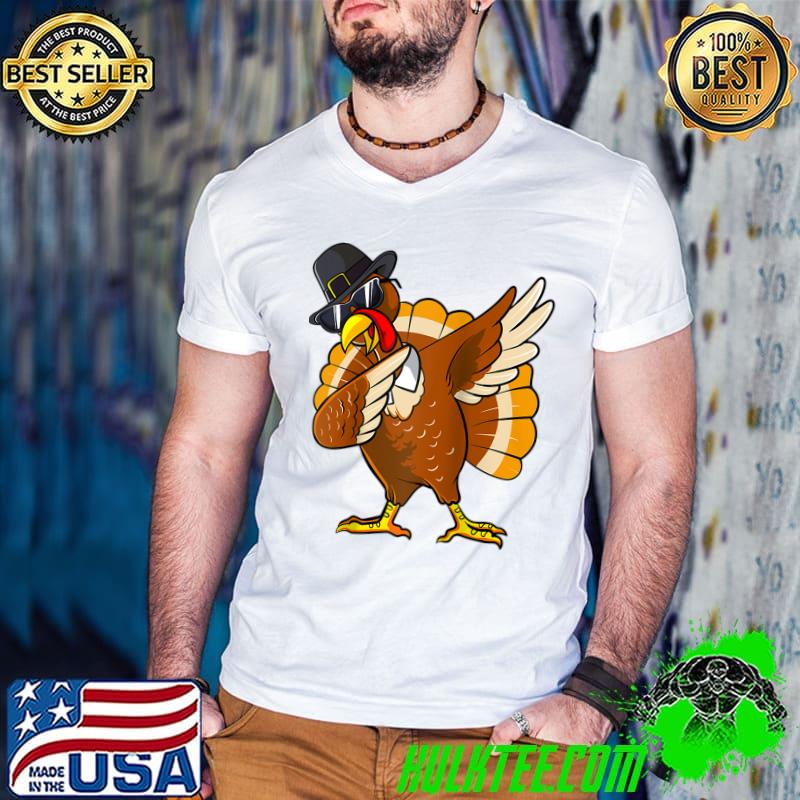 Best Dabbing Turkey Thanksgiving Day Gifts Pilgrim T-shirt