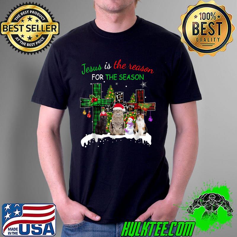 Best Jesus Is The Reason for Season Christmas Cat Jesus Christmas T-Shirt Unisex Best Jesus Is The Reason for Season Christmas Cat Jesus Christmas T-Shirt Unisex