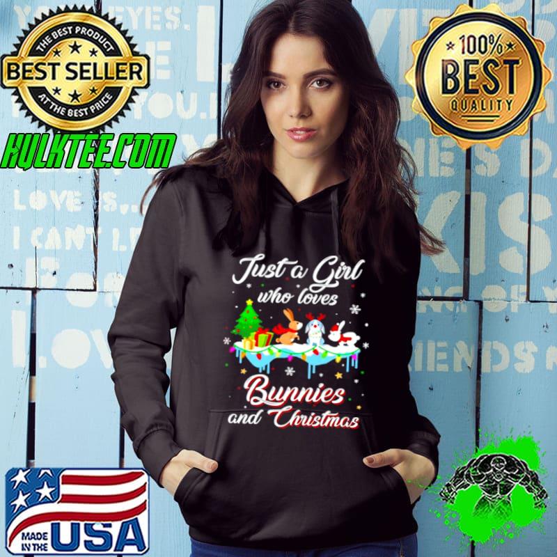 Best Just a girl who loves bunnies and Christmas shirt