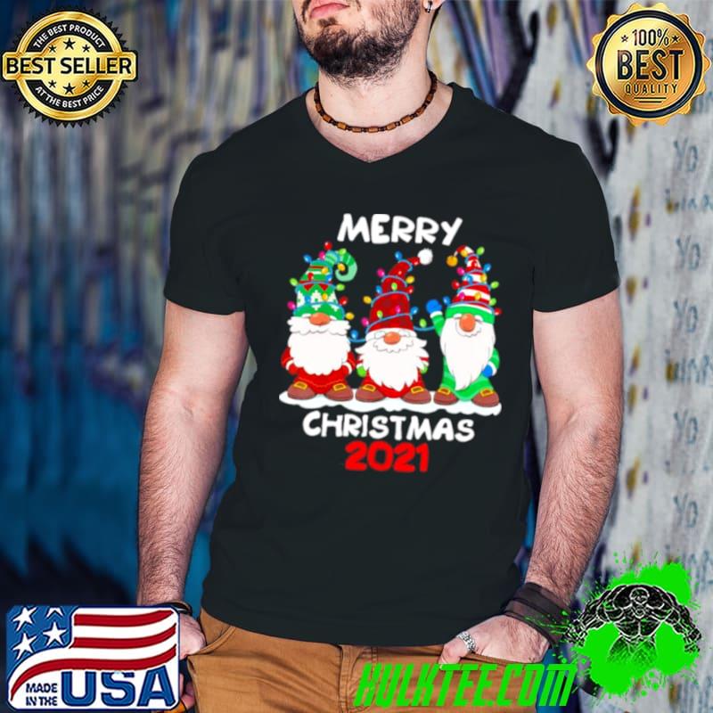 Best Merry christmas 2021 gnomies lights shirt