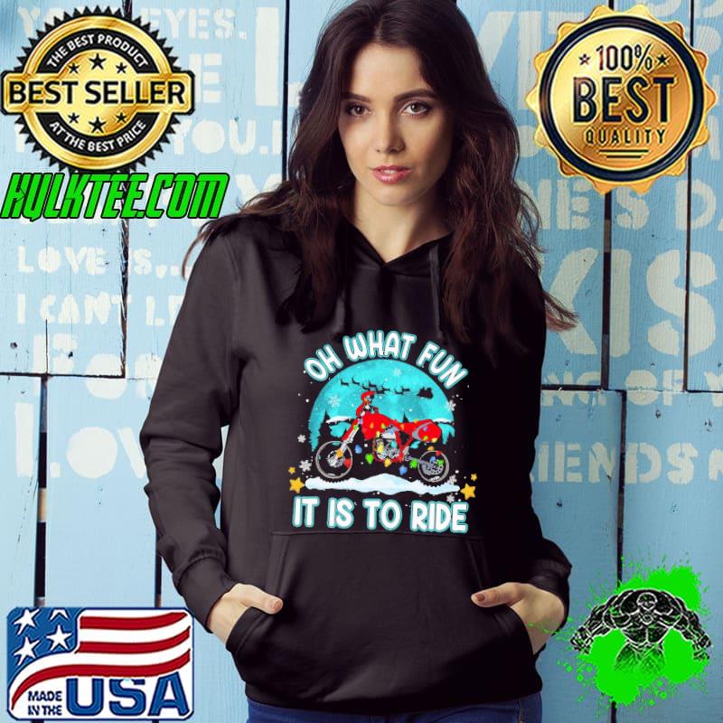 Best Oh What Fun It Is To Ride Motocross Dirtbike Christmas Moon shirt