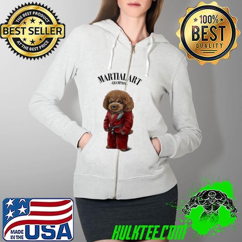 Best Poodle Dog Martial Art Champion in Red Judogi Shirt Full Zip Hooded Best Poodle Dog Martial Art Champion in Red Judogi Shirt Full Zip Hooded