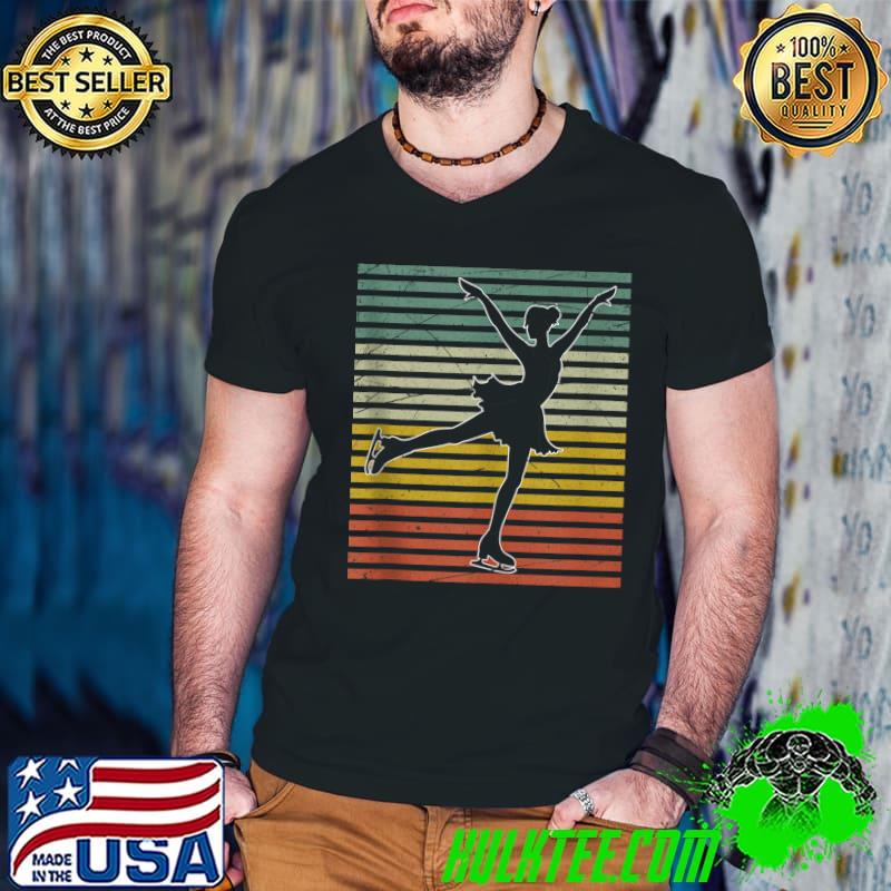 Best Retro Ice Skater Winter Sport Figure Skater Ice Skating T-Shirt