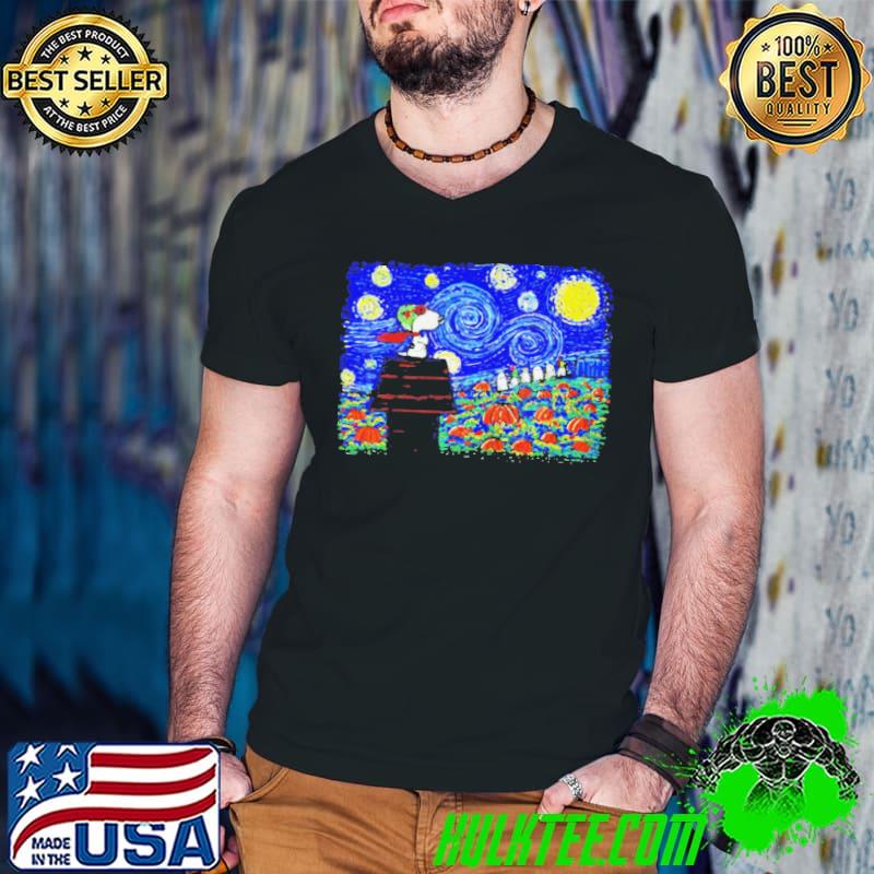 Best Snoopy scream starry great pumpkin night shirt