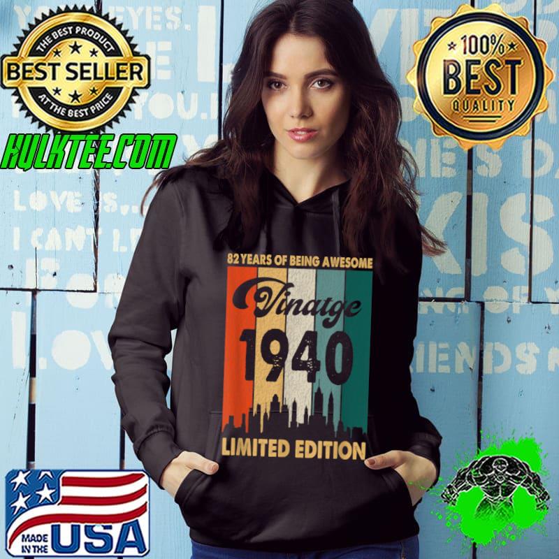 Best Vintage 1940 82nd Birthday Retro 82 Years Of Being Awesome T Shirt