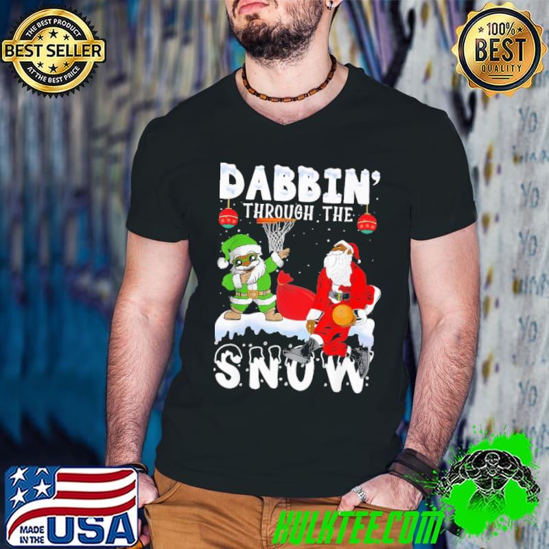 Black African American Santa Basketball Christmas Dabbin Through The Snow Shirt Guys V Neck Black African American Santa Basketball Christmas Dabbin Through The Snow Shirt Guys V Neck