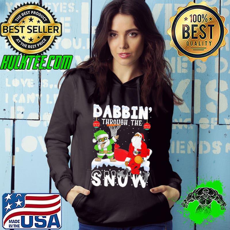 Black African American Santa Basketball Christmas Dabbin Through The Snow Shirt Black African American Santa Basketball Christmas Dabbin Through The Snow Shirt