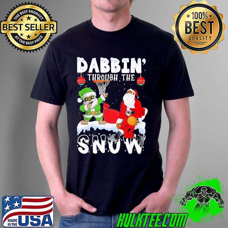 Black African American Santa Basketball Christmas Dabbin Through The Snow Shirt Unisex Black African American Santa Basketball Christmas Dabbin Through The Snow Shirt Unisex
