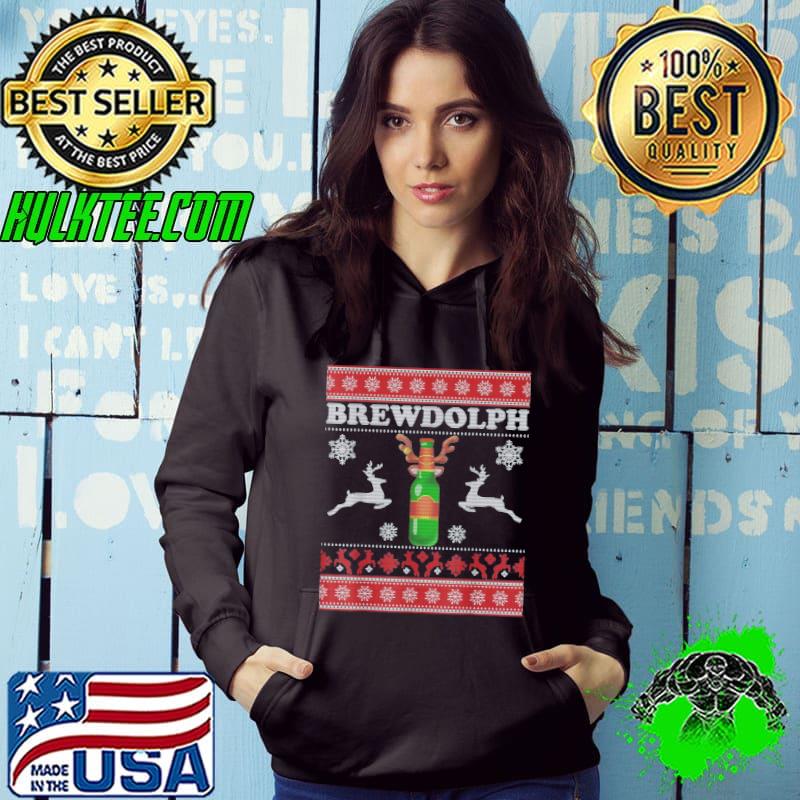 Brewdolph Ugly Christmas Beer Lover Craft Beer Brewer T-Shirt