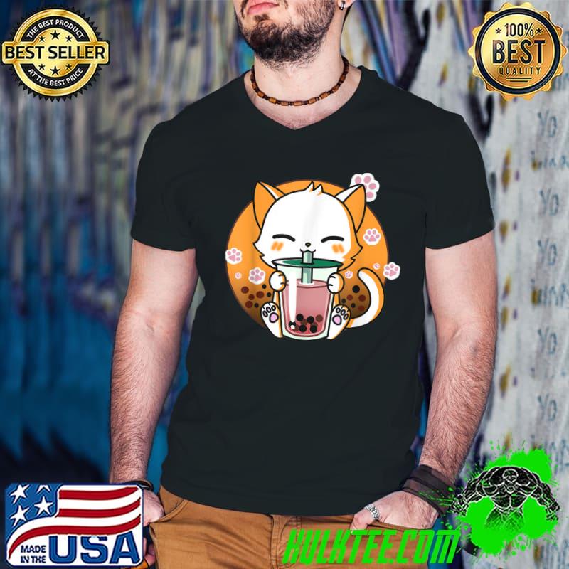 Cat Boba Tea Bubble Tea Anime Kawaii Neko Gifts Girls Teens T-Shirt Guys V Neck Cat Boba Tea Bubble Tea Anime Kawaii Neko Gifts Girls Teens T-Shirt Guys V Neck