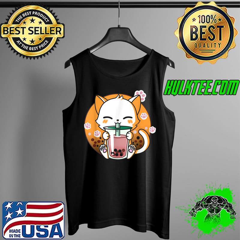 Cat Boba Tea Bubble Tea Anime Kawaii Neko Gifts Girls Teens T-Shirt Tank Top Cat Boba Tea Bubble Tea Anime Kawaii Neko Gifts Girls Teens T-Shirt Tank Top