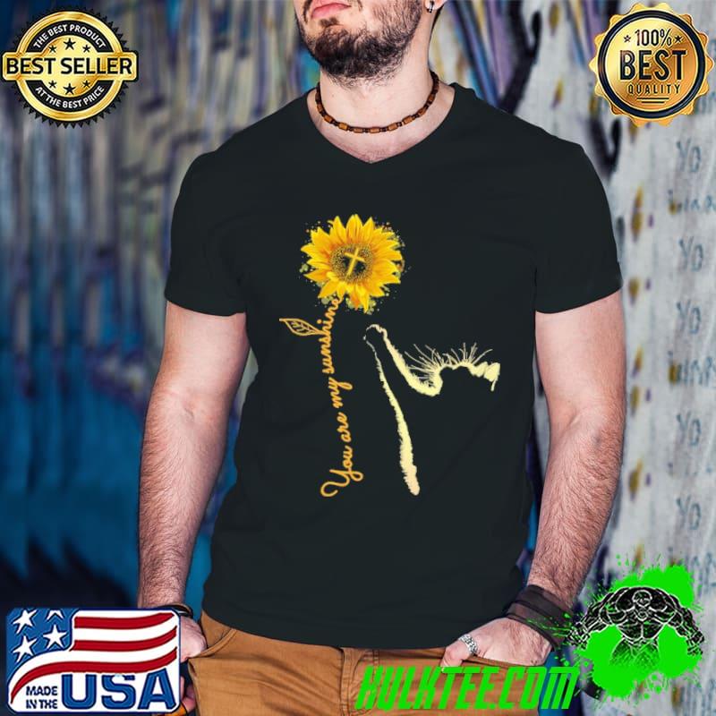 Cat Sunflower Cross You Are My Sunshine Shirt