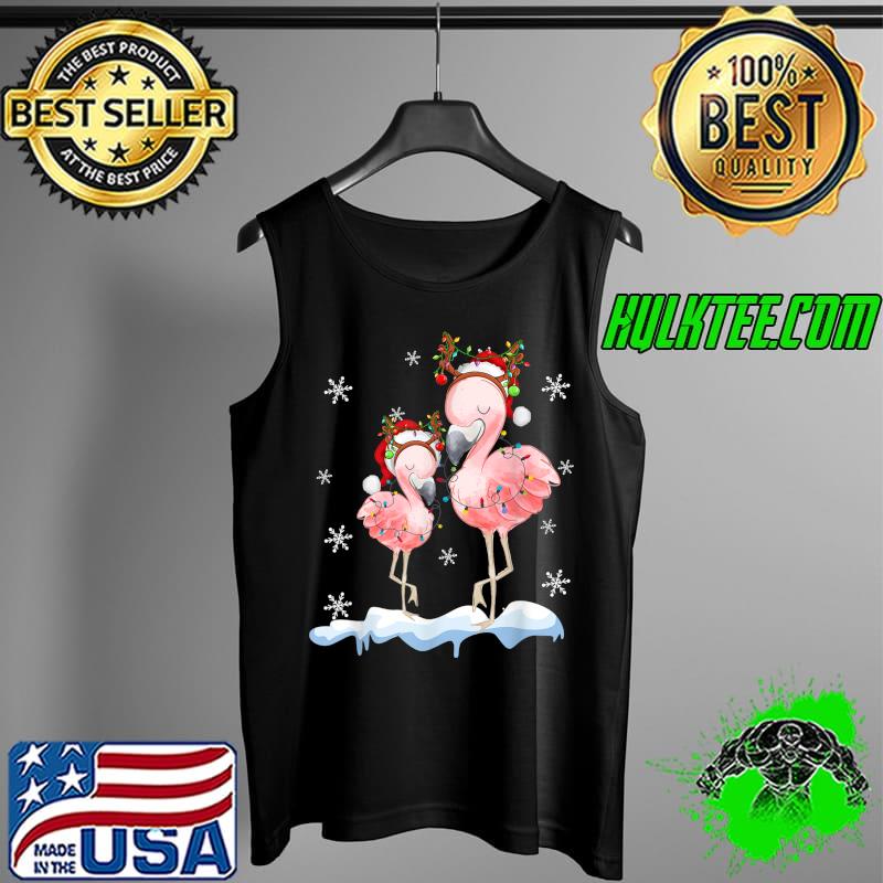 Christmas Flamingo Santa Hat Xmas Lights Flamingo Loves Cute T-Shirt Tank Top Christmas Flamingo Santa Hat Xmas Lights Flamingo Loves Cute T-Shirt Tank Top