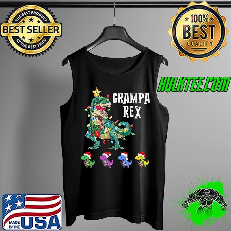 Christmas Grampa Rex With T-rex Grandkids T- Tank Top Christmas Grampa Rex With T-rex Grandkids T- Tank Top
