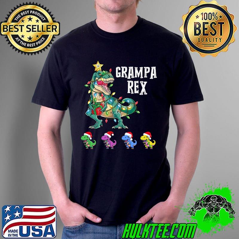 Christmas Grampa Rex With T-rex Grandkids T- Unisex Christmas Grampa Rex With T-rex Grandkids T- Unisex