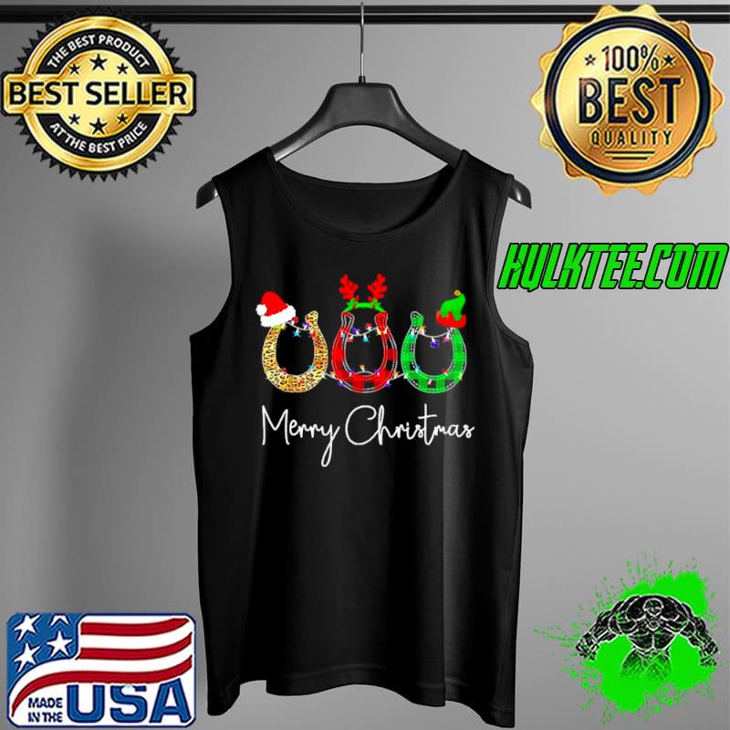 Christmas Horse Santa Reindeer ELF Christmas Horseshoe T Tank Top Christmas Horse Santa Reindeer ELF Christmas Horseshoe T Tank Top