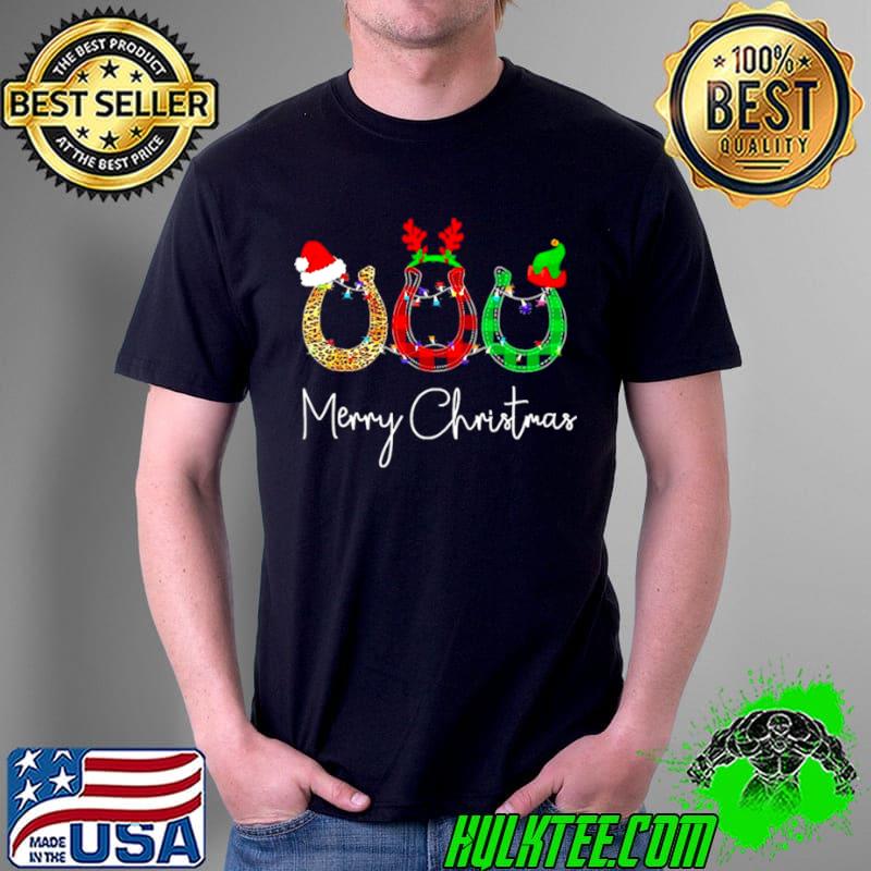 Christmas Horse Santa Reindeer ELF Christmas Horseshoe T Unisex Christmas Horse Santa Reindeer ELF Christmas Horseshoe T Unisex