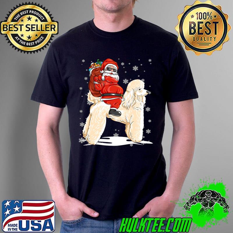 Christmas Santa Sunglasses Riding Poodle Dog T- Unisex Christmas Santa Sunglasses Riding Poodle Dog T- Unisex