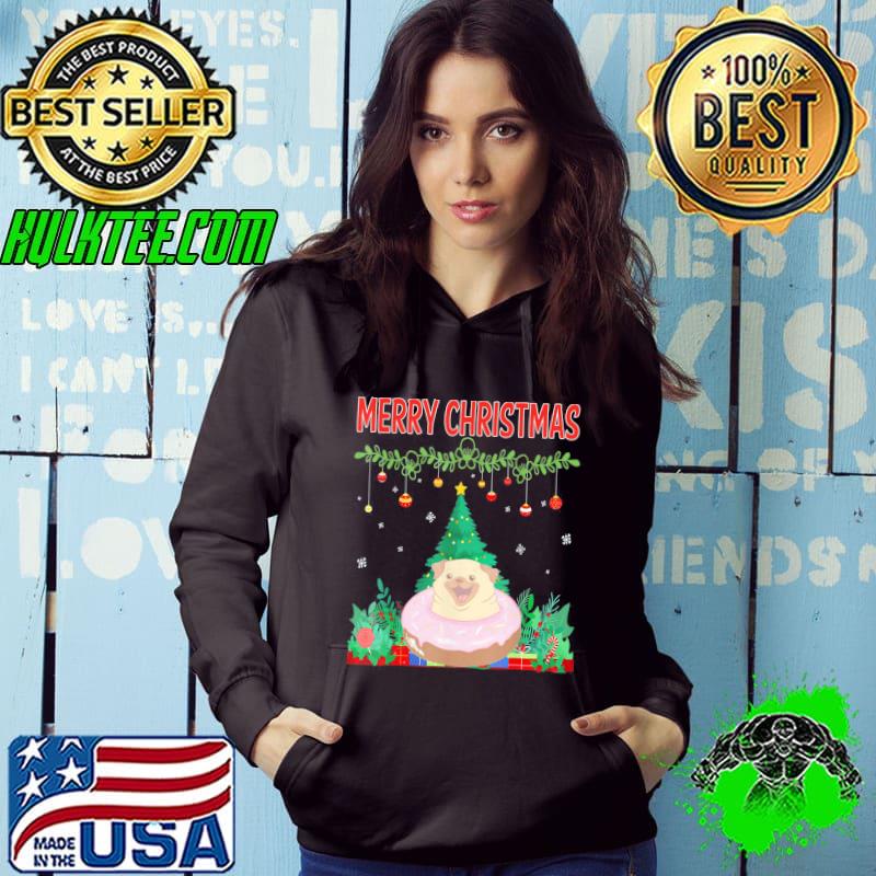 Classic Merry Christmas Pug Gift Tee Shirts