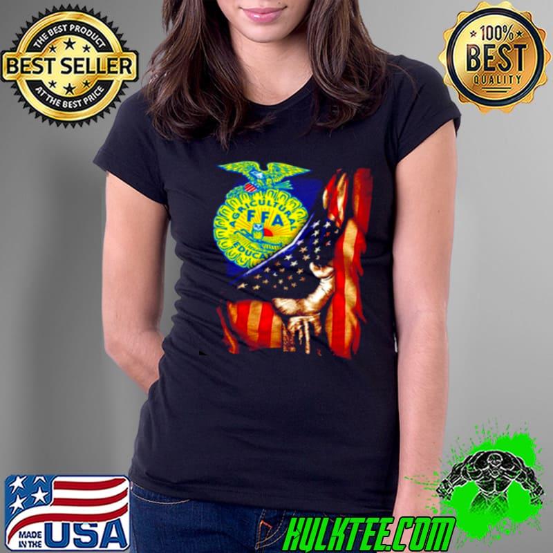 FFA Emblem inside American flag Ladies Tee FFA Emblem inside American flag Ladies Tee