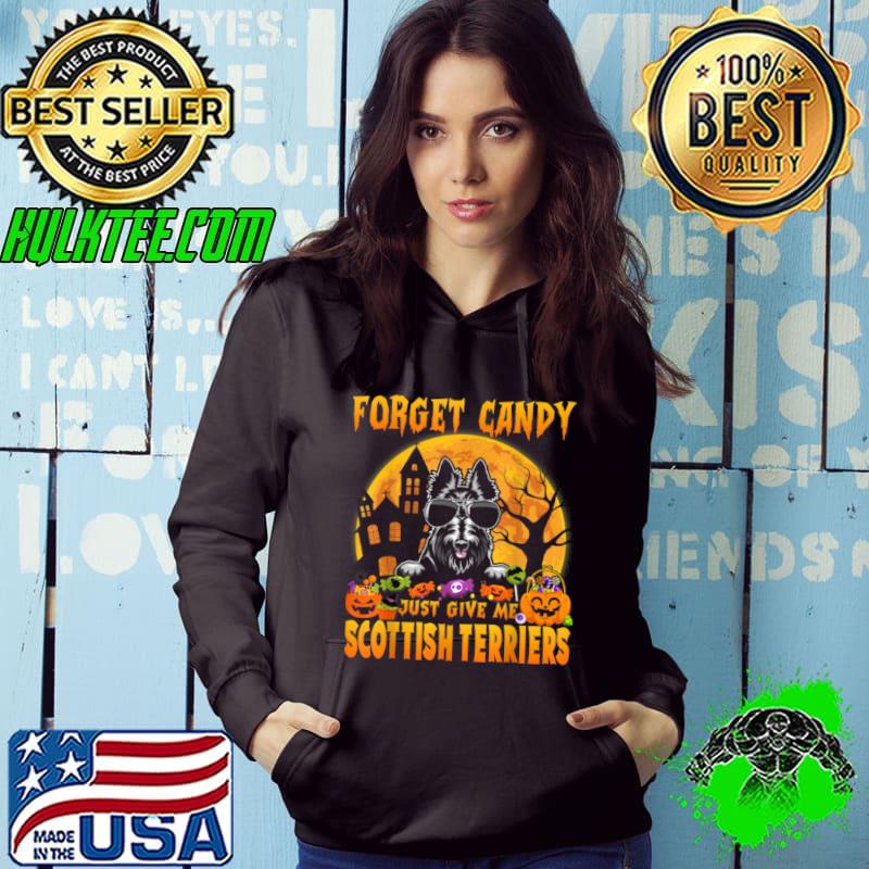 Forget Candy Just Give Me Scottish Terriers Halloween Funny T Shirt