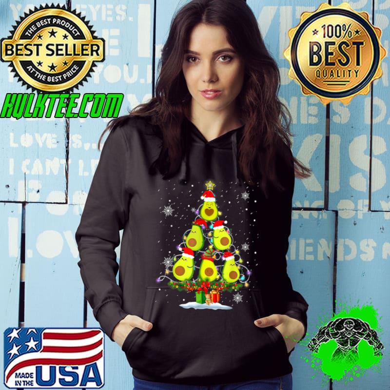 Funny Avocado Christmas Tree Vegan Christmas Matching Pajamas T-Shirt Hoodie Funny Avocado Christmas Tree Vegan Christmas Matching Pajamas T-Shirt Hoodie