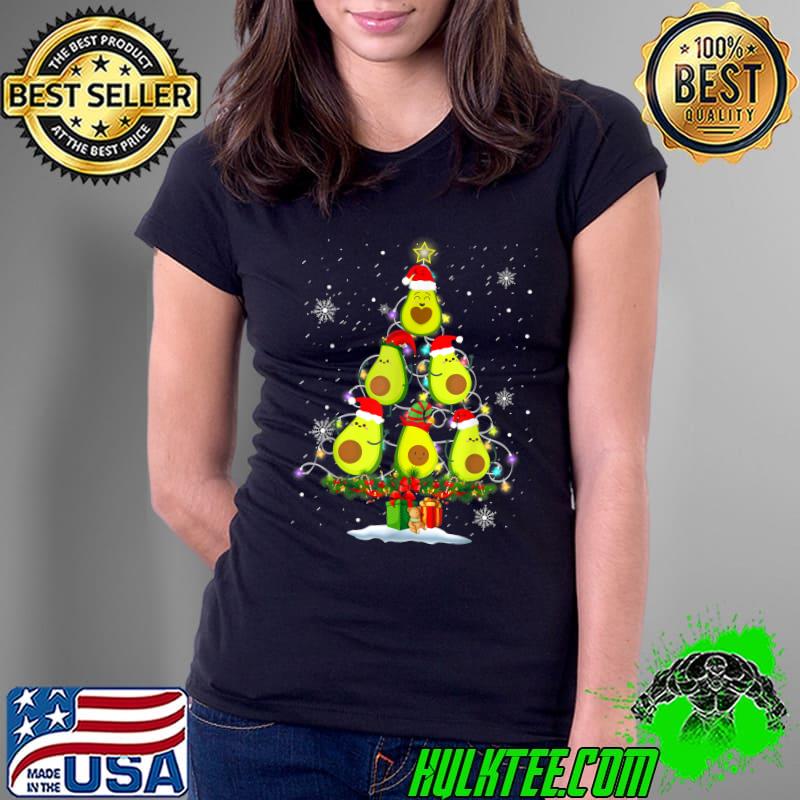Funny Avocado Christmas Tree Vegan Christmas Matching Pajamas T-Shirt Ladies Tee Funny Avocado Christmas Tree Vegan Christmas Matching Pajamas T-Shirt Ladies Tee