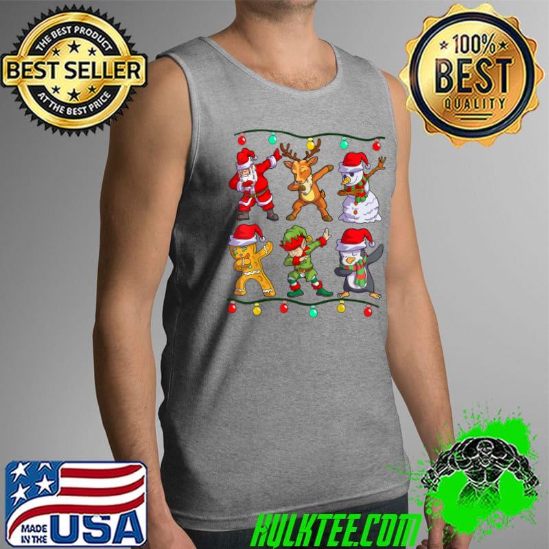 Funny Christmas Kids Boys Men Dabbing Santa Elf Deer Friends Xmas T-Shirt Tank Top Funny Christmas Kids Boys Men Dabbing Santa Elf Deer Friends Xmas T-Shirt Tank Top