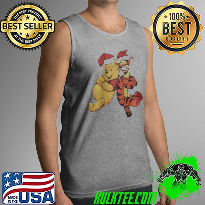 Funny Cute pooh and tiger hat santa happy merry christmas Tank Top Funny Cute pooh and tiger hat santa happy merry christmas Tank Top