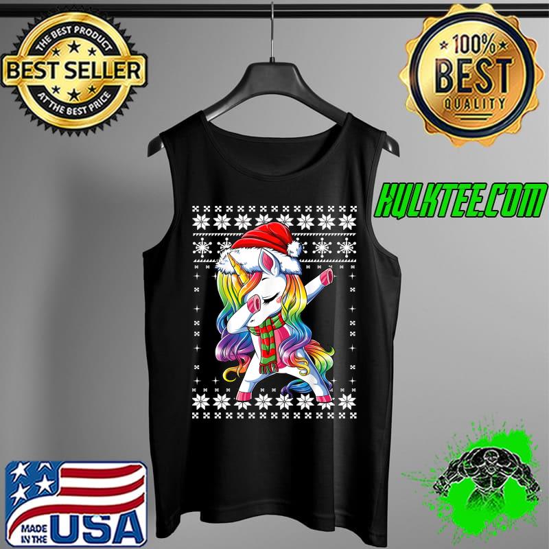 Funny Dabbing Unicorn Santa Sweater Christmas Ugly Kids Girls Wome T- Tank Top Funny Dabbing Unicorn Santa Sweater Christmas Ugly Kids Girls Wome T- Tank Top