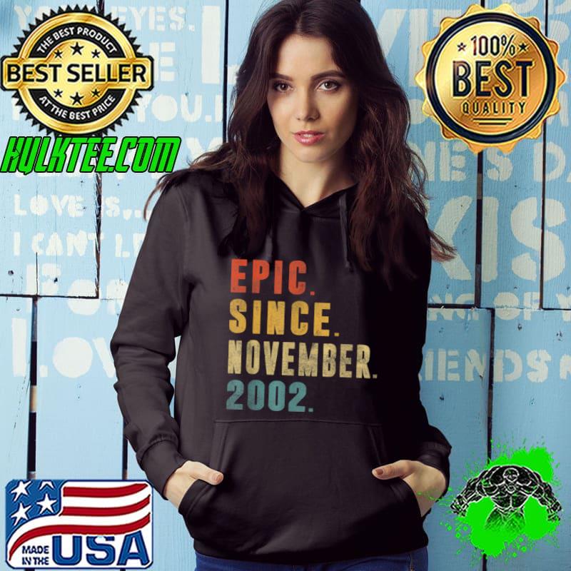 Funny Epic Since November 2002 19th Birthday 19 Year Old T Shirt