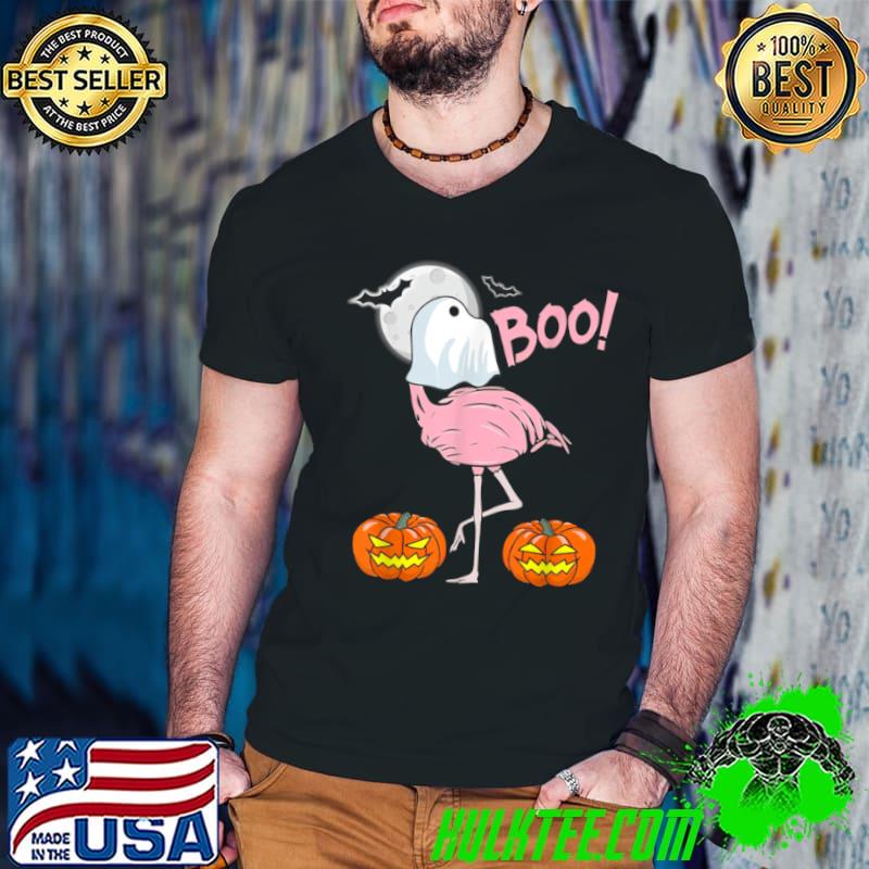 Funny Flamingo Ghost Boo Pink Sunset Retro Halloween Bird Animal T Shirt Guys V Neck Funny Flamingo Ghost Boo Pink Sunset Retro Halloween Bird Animal T Shirt Guys V Neck