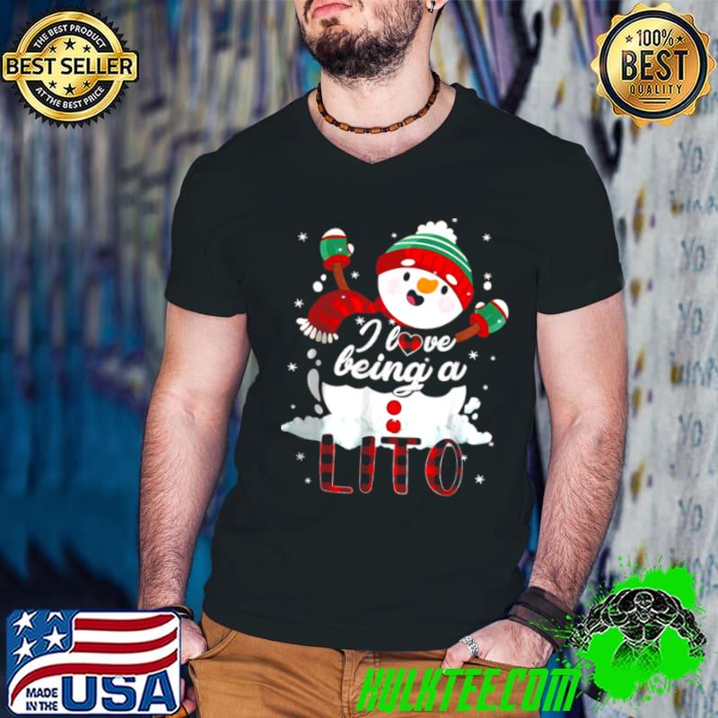 Funny I Love Being A Lito Snowman Christmas Funny T Shirt