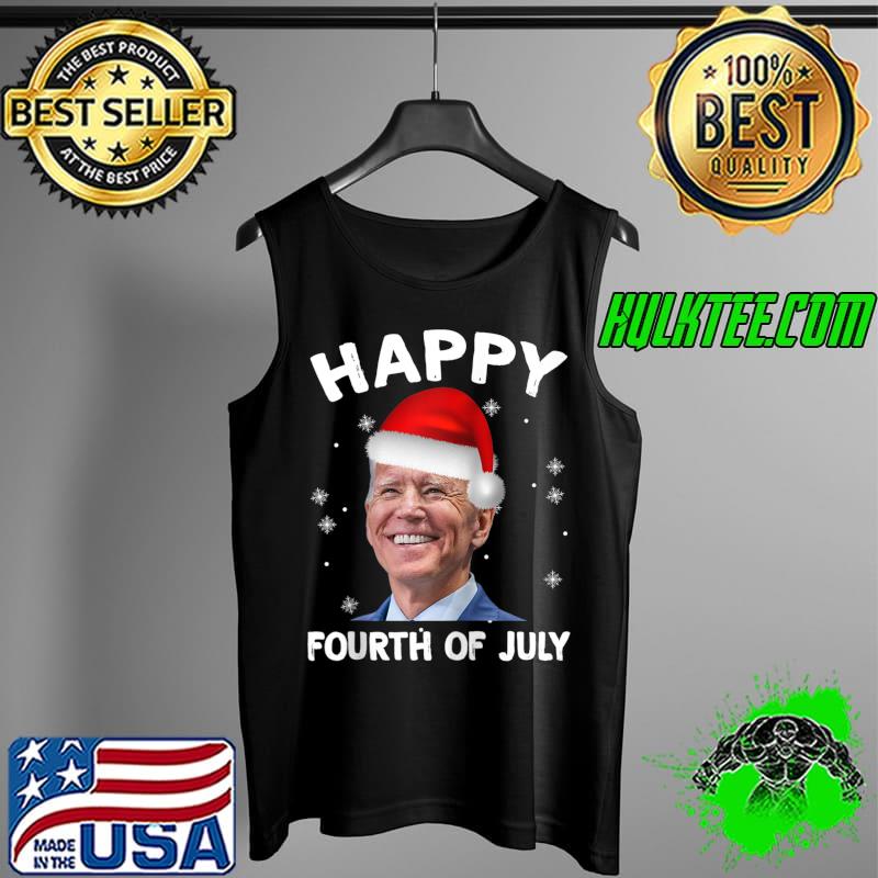 Funny Joe Biden Santa Hat Happy Fourth of July Christmas T-Shirt Tank Top Funny Joe Biden Santa Hat Happy Fourth of July Christmas T-Shirt Tank Top