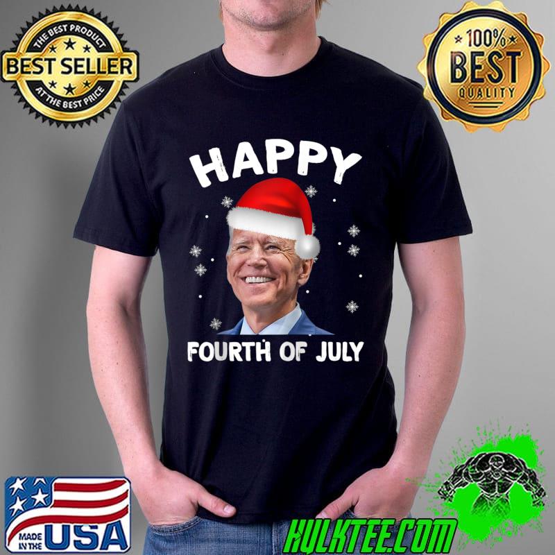 Funny Joe Biden Santa Hat Happy Fourth of July Christmas T-Shirt Unisex Funny Joe Biden Santa Hat Happy Fourth of July Christmas T-Shirt Unisex