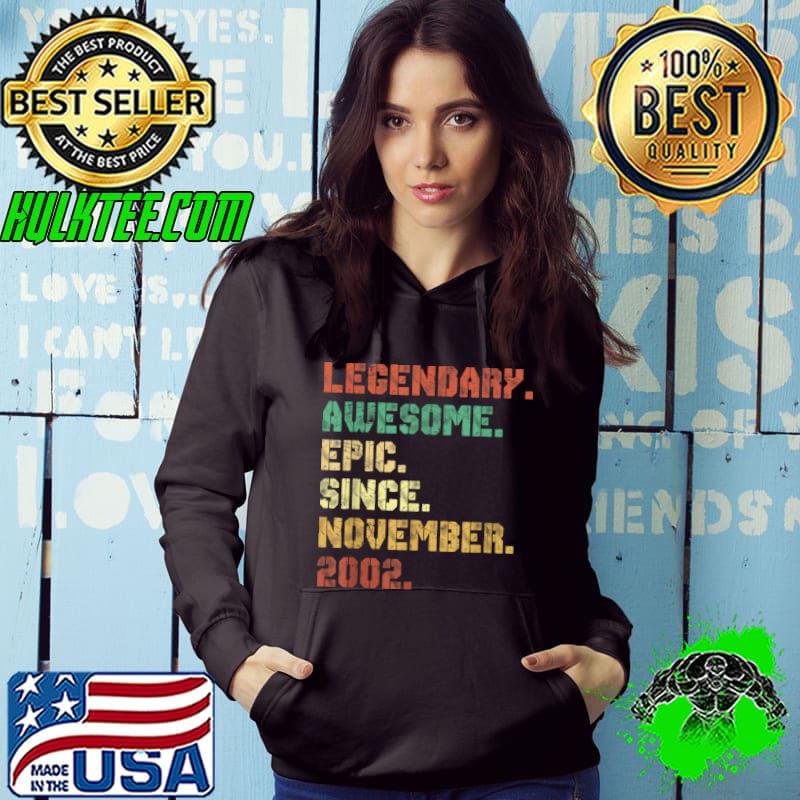 Funny Legend Since November 2002 19th Birthday 19 Years Old Boy T Shirt
