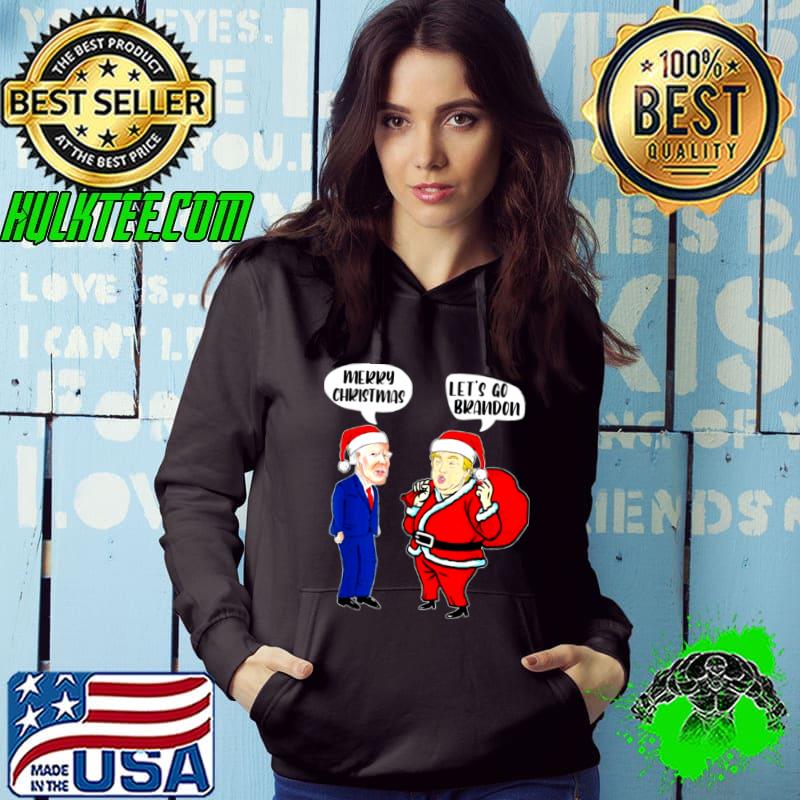Funny Let’s go brandon brandon meme Trump santa Biden sarcastic shirt