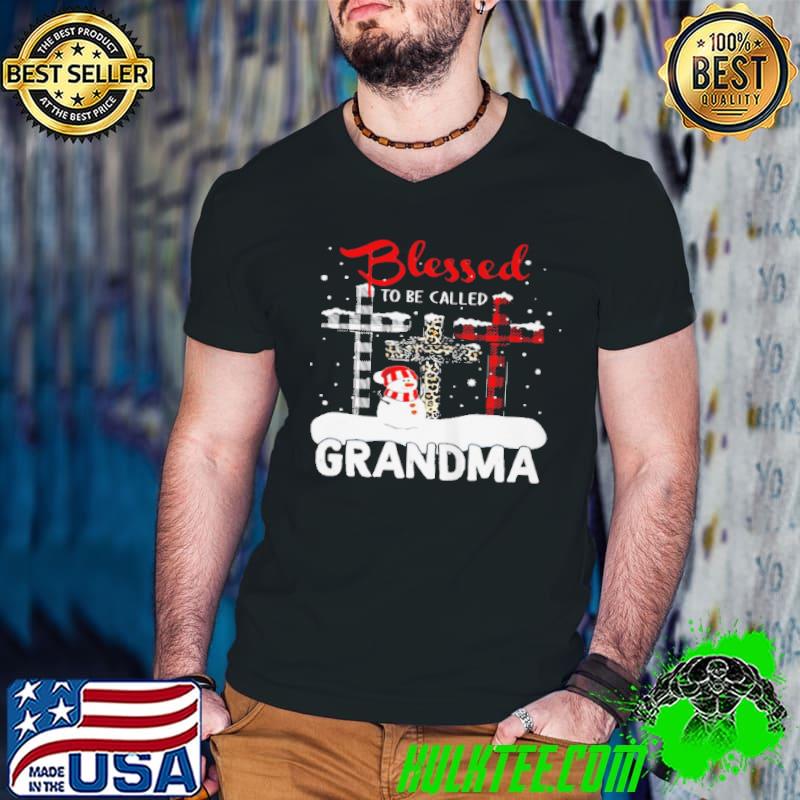 Funny Snowman Jesus blessed to be called grandma shirt