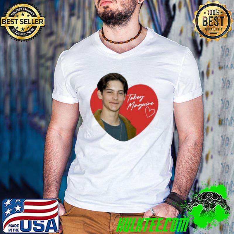 Funny Tobey Maguire 90s Heart Shirt