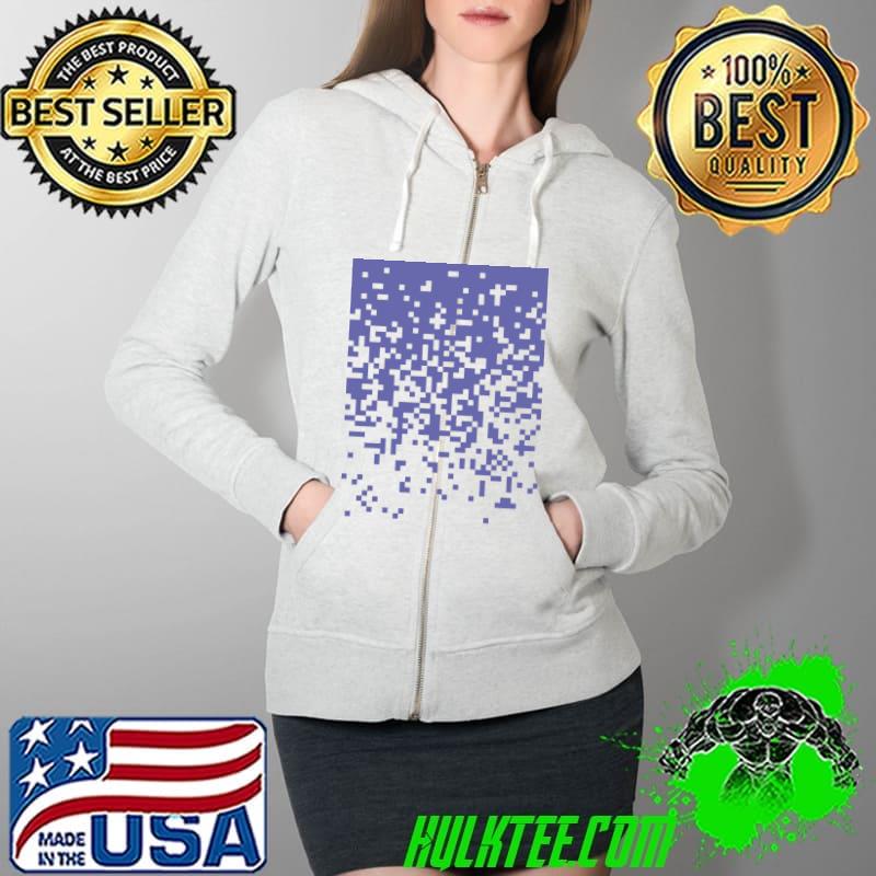Funny Veri Peri And White Pixel Unisex T-Shirt Full Zip Hooded Funny Veri Peri And White Pixel Unisex T-Shirt Full Zip Hooded